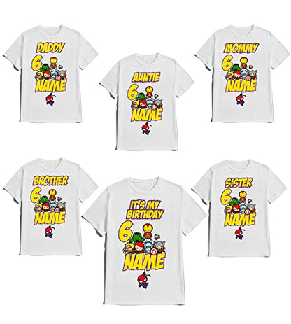 Avenger Birthday Boy BabyAvengers Shirt Customize Super Hero Tees Kids Party Family Matching Super-Hero T-shirts