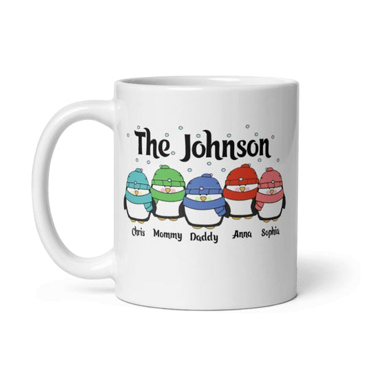 Penguin Family Gang Custom Mug 11oz –  Personalized Christmas Coffee Mugs 19