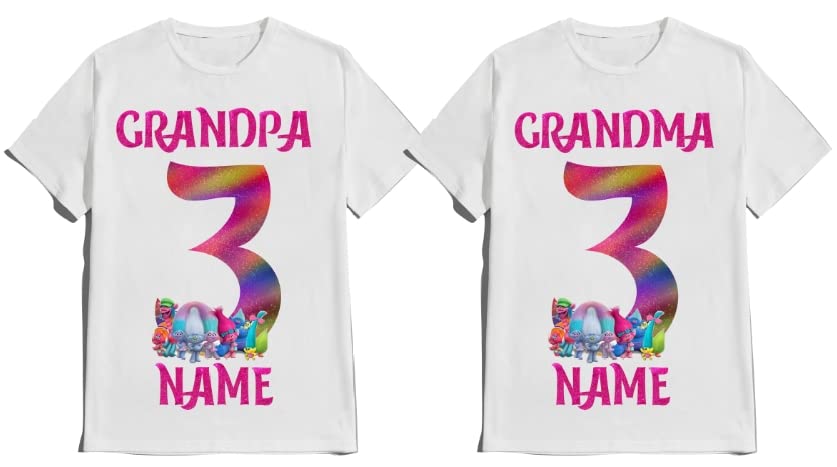 Birthday Shirt Colorful Gnomes Theme Boy Girl T-shirt Customize with Name and Age Tees Family Matching Shirts Kids party
