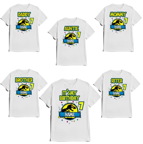 Dinosaur Birthday Boy Shirt Dino SHIRTS Girl Family Matching T-shirts Dinosaurs Custom Tshirt Name Age Kids Party Tees