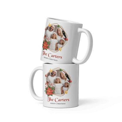 Custom Family Photo Mug Gifts Design Ceramic Mugs with Name And Photo Customized Xmas Cups Personalized Christmas Gifts for Holiday All Family Gathering Tea Cup White Coffee Mug 11oz