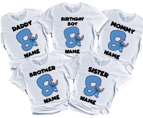 Stitch/Birthday Shirt Boy Birthday Girl Matching Family Tees Custom Shirts Party