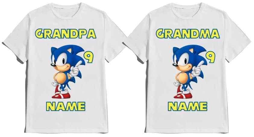 SuperHero sonic Fast Hedgehog Blue Birthday Shirt Boy/Girl Super Custom Family Matching Tees