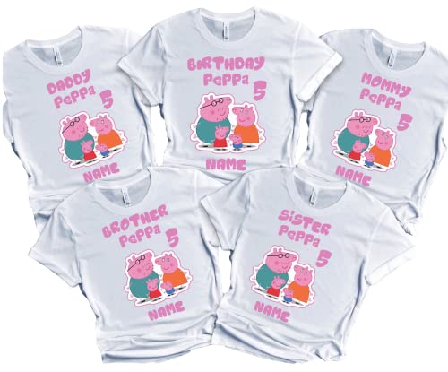 Piggy Birthday Boy pep Birthday Girl Shirt Matching Family Pepa Custom Tees Pig