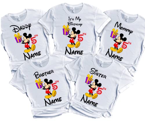 Matching Birthday Mouse Shirt Boy Girl Family Tees Customize Shirts Party