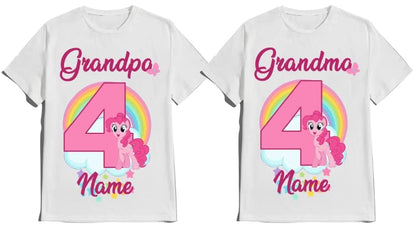 Birthday Pinky Girl Shirt Customize Pie Tees Family Matching Pony T-Shirts