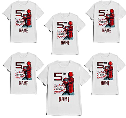 Spider Birthday Boy Spider Shirt Family Matching Tees Superhero Shirts Super-hero Custom tee