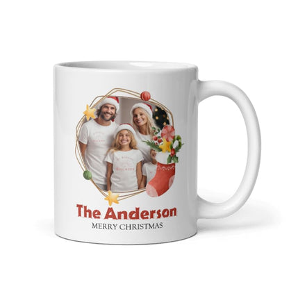 Mug For All The Family Gift Mugs Personalized Christmas Design Ceramic Mugs with Name And Photo Customized Xmas Cups Gifts for Holiday All Family Gathering Tea Cup White Coffee Mug 11oz