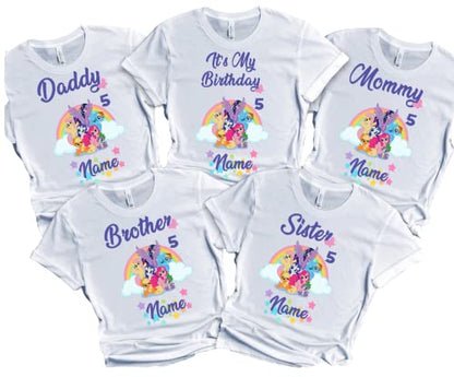 Birthday Girl Boy Shirt Pinky Tee Ponny Shirt Pie Tees Family Matching Pony Customize T-Shirts