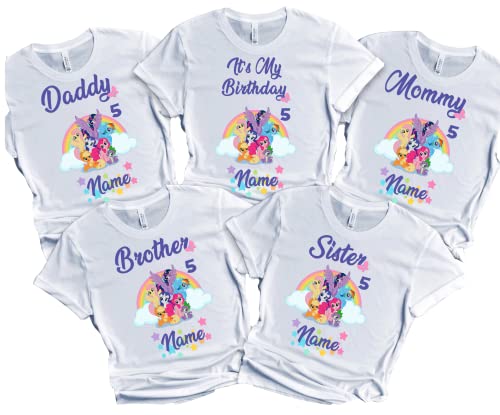 Birthday Girl Boy Shirt Pinky Tee Ponny Shirt Pie Tees Family Matching Pony Customize T-Shirts