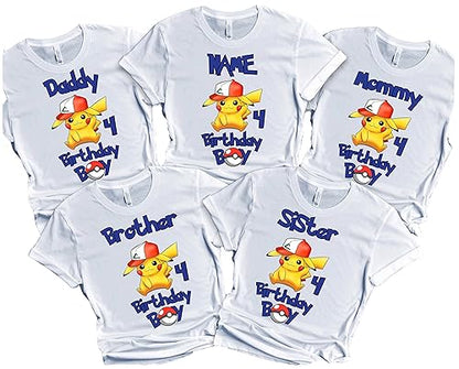 Birthday Kids Shirts Party Boy Tee Girl T-shirt Custom Matching Family T-shirts Personalized Name Age Kids Party
