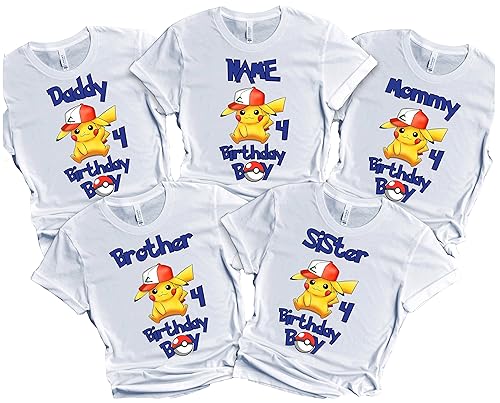 Birthday Kids Shirts Party Boy Tee Girl T-shirt Custom Matching Family T-shirts Personalized Name Age Kids Party