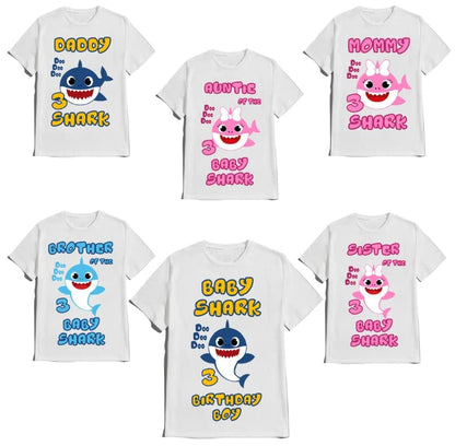 Shark Birthday Boy Girl Baby Shirt Family Matching Custom T-shirts Doodoodoo