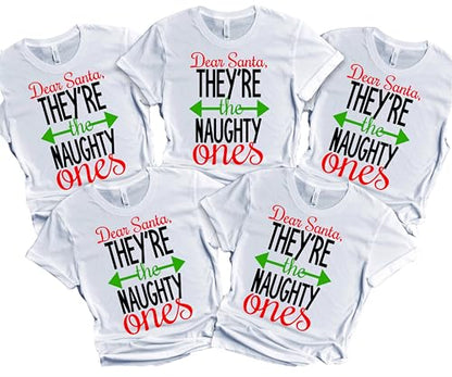 Christmas Matching Shirts For All The Family Custom Gift Holidays Christmas Eve White Tshirt All Sizes Kids And Adults Personalized Customize Name Shirt