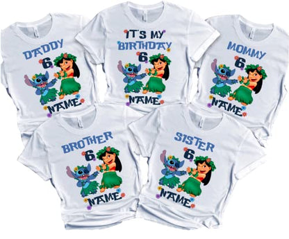 Stitch/Birthday Shirt Boy Lilo/Birthday Girl Matching Family Tees Custom Shirts Party T-shirts