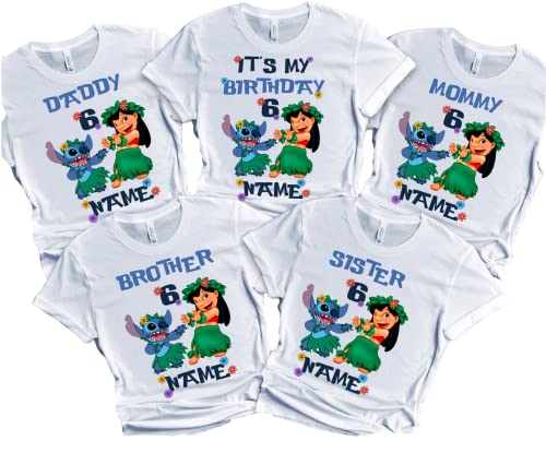 Stitch/Birthday Shirt Boy Lilo/Birthday Girl Matching Family Tees Custom Shirts Party T-shirts