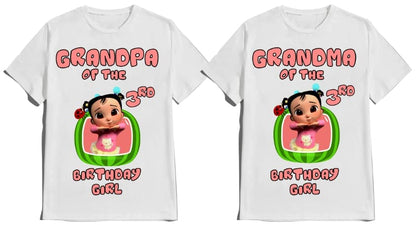 Birthday Shirt Melon Boy Girl T-shirt Customize with Name and Age Family Matching Shirts Kids party