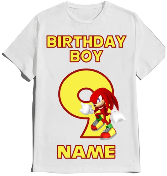 SuperHero sonic Birthday Boy Shirt Fast Blue Red Hedgehog T-shirt Birthday Boy/Girl Super Custom Family Matching Tees
