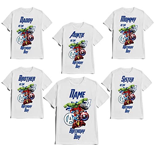 Avenger Birthday Shirt Boy Family Matching Super-Hero T-shirts Custom Super Hero Tees