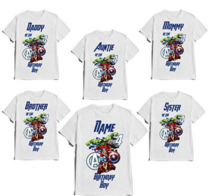 Avenger Birthday Shirt Boy Family Matching Super-Hero T-shirts Custom Super Hero Tees