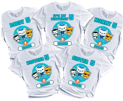 Octopod birthday shirt Captain Barnacles birthday tshirt Octopod family Matching shirts Octopod theme Kids party shirts Octopod matching shirts