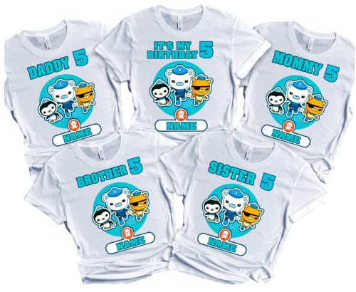 Octopod birthday shirt Captain Barnacles birthday tshirt Octopod family Matching shirts Octopod theme Kids party shirts Octopod matching shirts