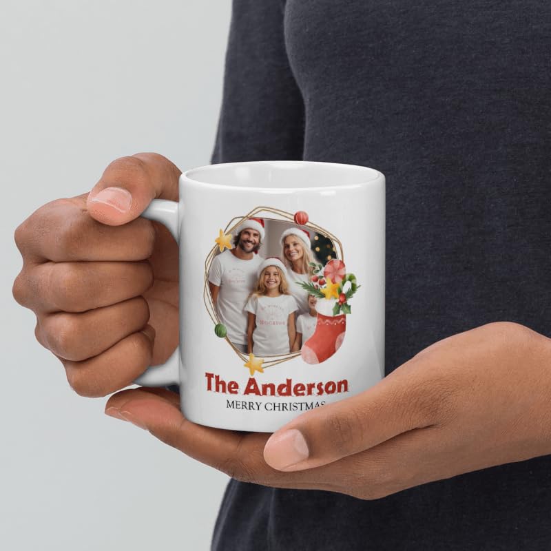 Mug For All The Family Gift Mugs Personalized Christmas Design Ceramic Mugs with Name And Photo Customized Xmas Cups Gifts for Holiday All Family Gathering Tea Cup White Coffee Mug 11oz