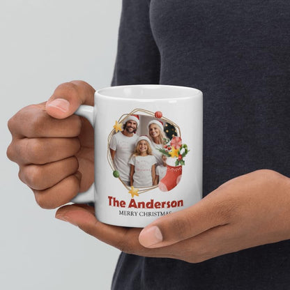 Mug For All The Family Gift Mugs Personalized Christmas Design Ceramic Mugs with Name And Photo Customized Xmas Cups Gifts for Holiday All Family Gathering Tea Cup White Coffee Mug 11oz