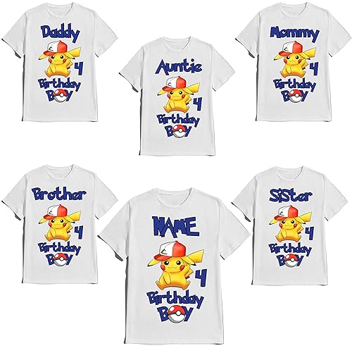 Birthday Kids Shirts Party Boy Tee Girl T-shirt Custom Matching Family T-shirts Personalized Name Age Kids Party