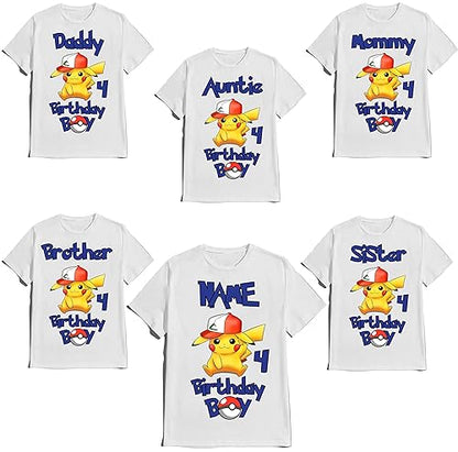 Birthday Kids Shirts Party Boy Tee Girl T-shirt Custom Matching Family T-shirts Personalized Name Age Kids Party