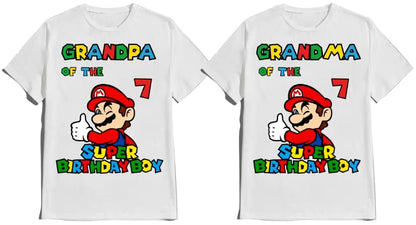 Super-Hero Shirt Birthday Mario t-Shirt Birthday Boy Custom Family Matching Tees Kids Party
