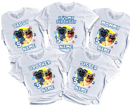 Birthday Puppy Shirt Boy Dog Family Matching Custom Tees