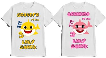 Shark Birthday Boy Girl Baby Shirt Family Matching Custom T-shirts Doodoodoo