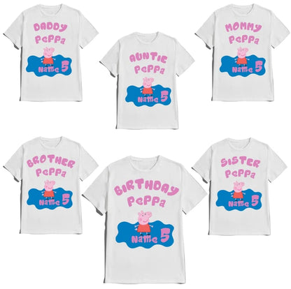 Birthday Girl Piggy Shirt Matching Pepa Family Custom Tees Birthday Boy