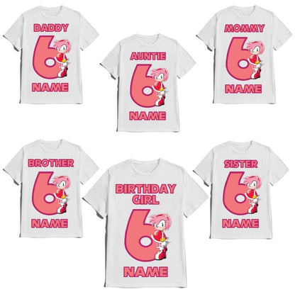 SuperHero sonic Birthday Girl Shirt Fast Blue Hedgehog T-shirt Birthday Boy/Girl Super Custom Family Matching Tees