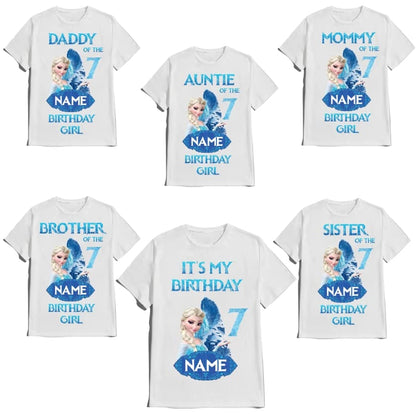 Birthday Girl Elsa Shirt Family Matching T-shirts Custom