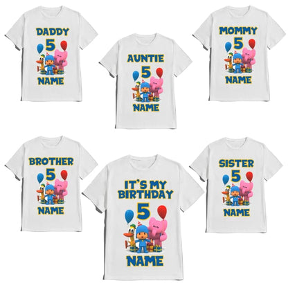 Pocoya Birthday Shirt Boy Girl Custom Family T-shirts Matching Tees