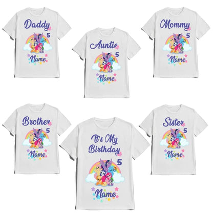 Birthday Girl Boy Shirt Pinky Tee Ponny Shirt Pie Tees Family Matching Pony Customize T-Shirts