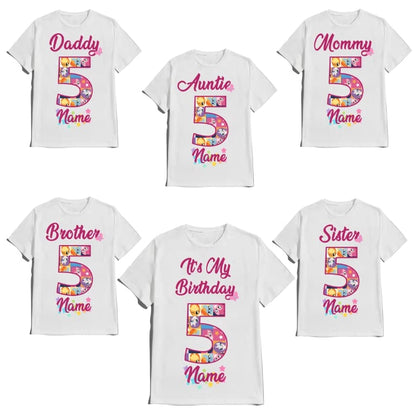 Birthday Pinky Girl Shirt Pie Customize Tees Family Matching Pony T-Shirts