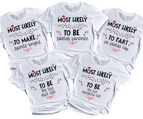 Christmas Matching Shirts For All The Family Custom Gift Holidays Christmas Eve White Tshirt All Sizes Kids And Adults Personalized Customize Name Shirt