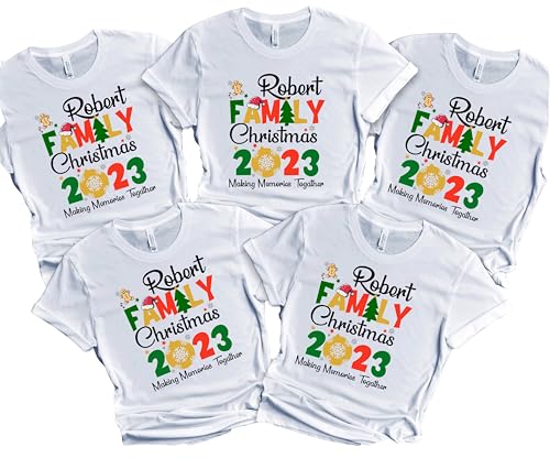 Christmas Matching Shirts For All The Family Custom Gift Holidays Christmas Eve White Tshirt All Sizes Kids And Adults Personalized Customize Name Shirt