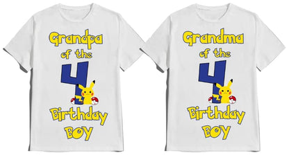 Birthday T-shirt Boy Custom Name Age Birthdayboy Shirts Family Matching Tees Gotta Catch Them All