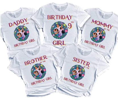 Encanto Shirt Girl Birthday Custom Name Age T-shirt Matching Family Tees