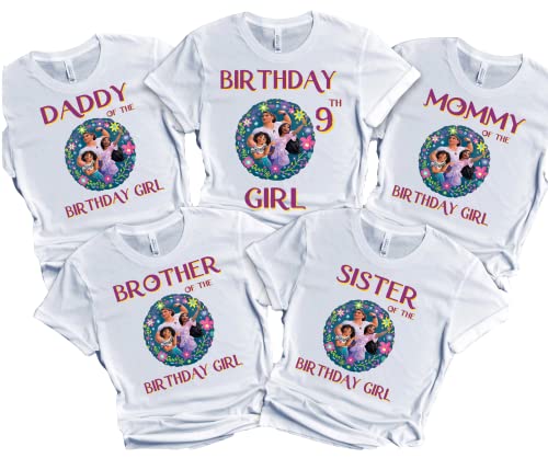Encanto Shirt Girl Birthday Custom Name Age T-shirt Matching Family Tees