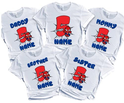 Spider Birthday Boy Spidy Spiderbaby Family Matching Tees Superhero