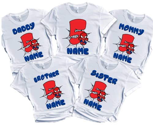 Spider Birthday Boy Spidy Spiderbaby Family Matching Tees Superhero