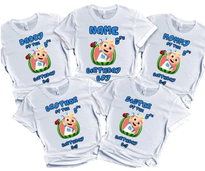 Birthday Shirt Melon Boy Girl Personalized with Name and Age Family Matching Shirts Kids party Custom