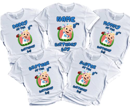 Birthday Shirt Melon Boy Girl Personalized with Name and Age Family Matching Shirts Kids party Custom