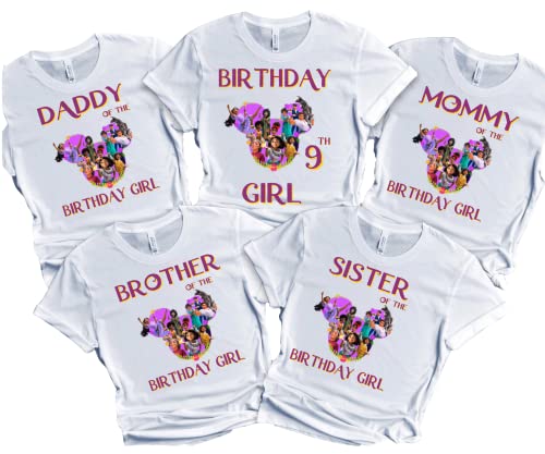 Encanto Girl Birthday Shirt Custom Name Age Matching Tee Family T-shirt