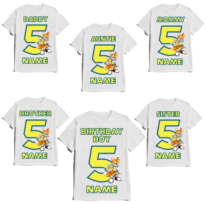 SuperHero sonic Birthday Boy Shirt Fast Blue Hedgehog T-shirt Birthday Boy/Girl Super Custom White Family Matching Tees